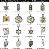 Pendant SHEMA ISRAEL w/ White Crystals CZ Amulet Kabbalah Sterling Silver